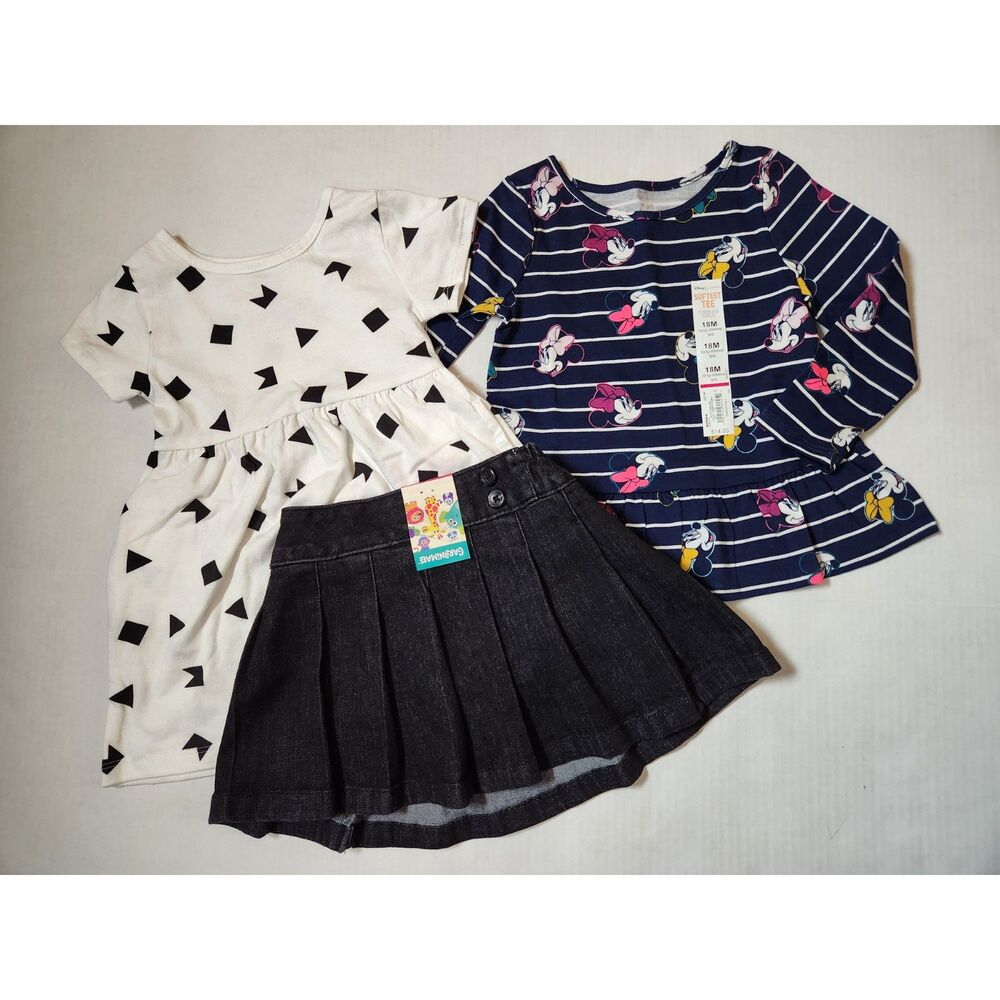 Girls 18M Clothing Bundle Minnie Top, Dress & Skort
